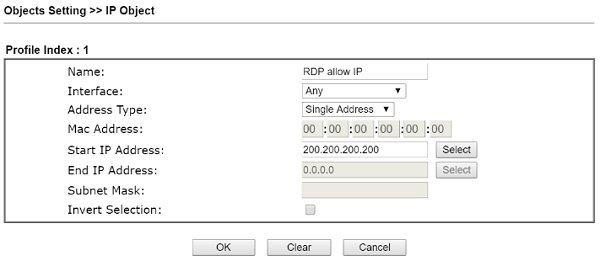 a screenshot of DrayOS IP Object settings
